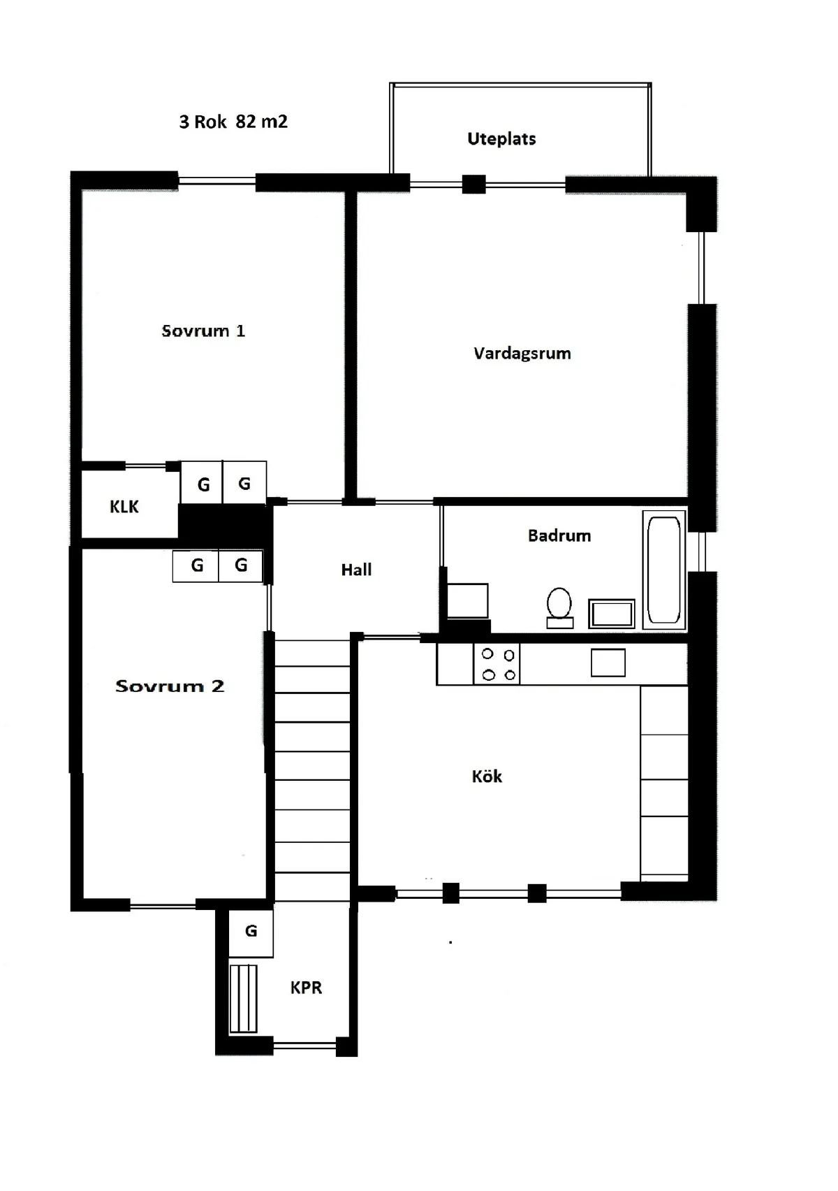 Hyreslägenhet på Solbacksvägen i Husum