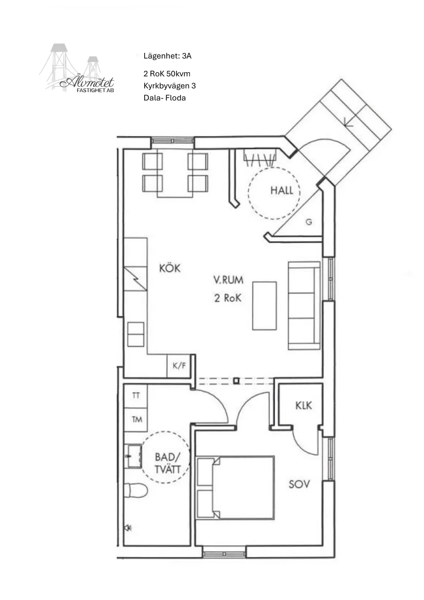 Hyreslägenhet på Kyrkbyvägen i Dala-Floda