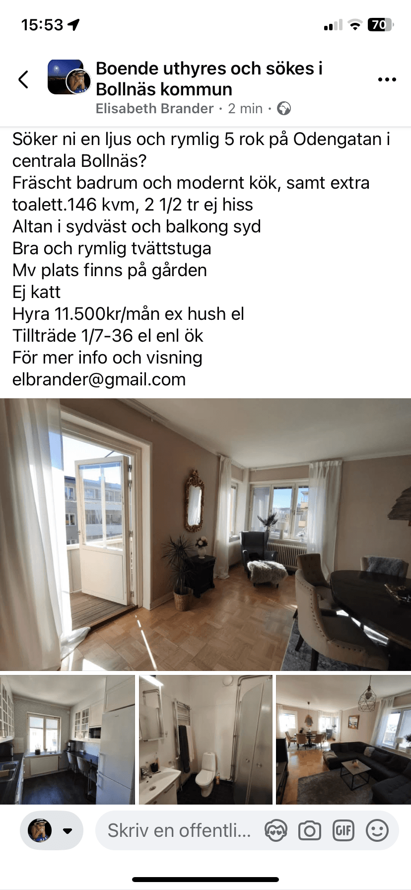 Lägenhet på Odengatan i Bollnäs