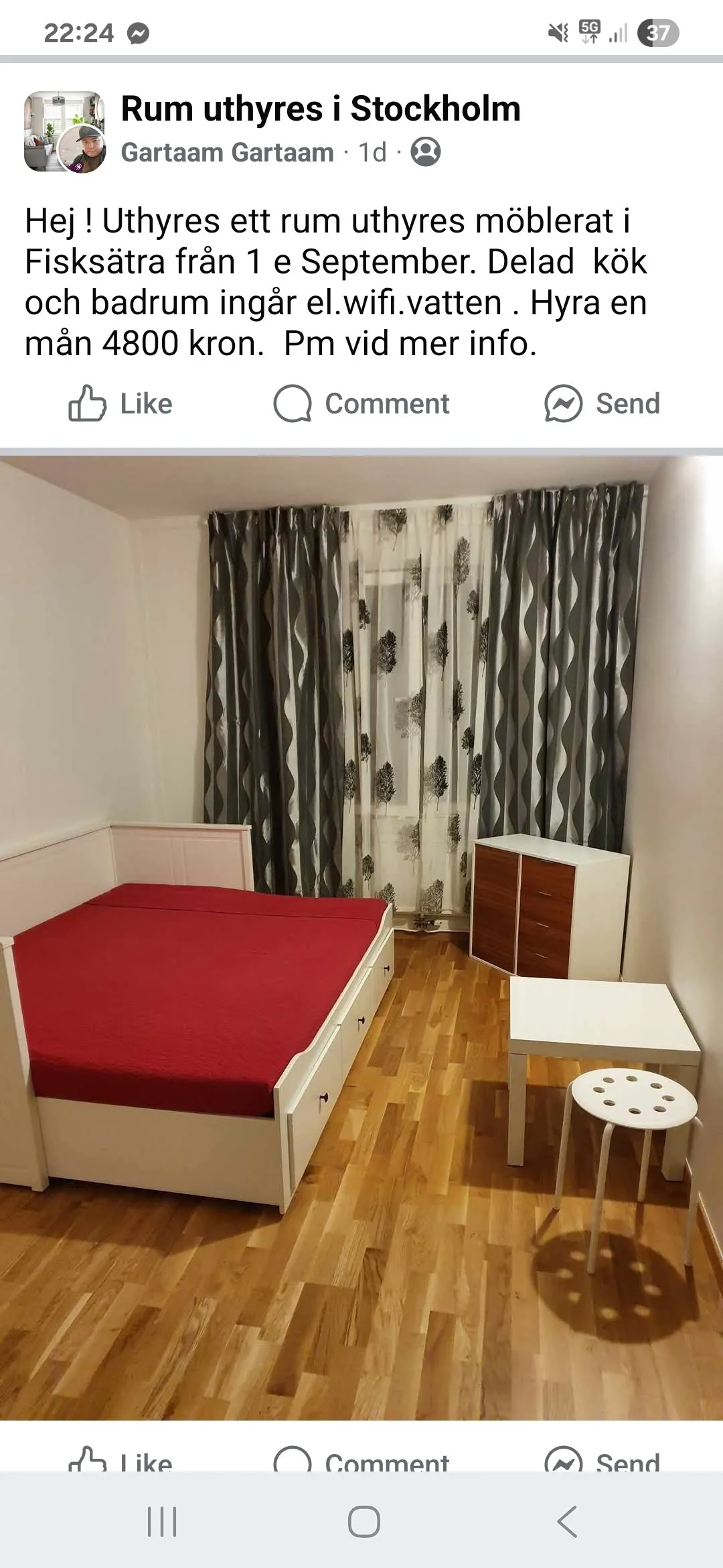 Hyreslägenhet på Saltsjöbaden i saltsjobaden