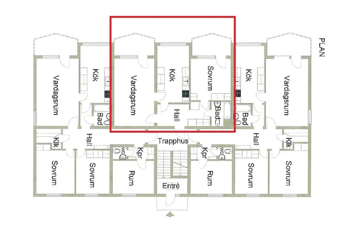 Hyreslägenhet på Vikingstad i vikingstad