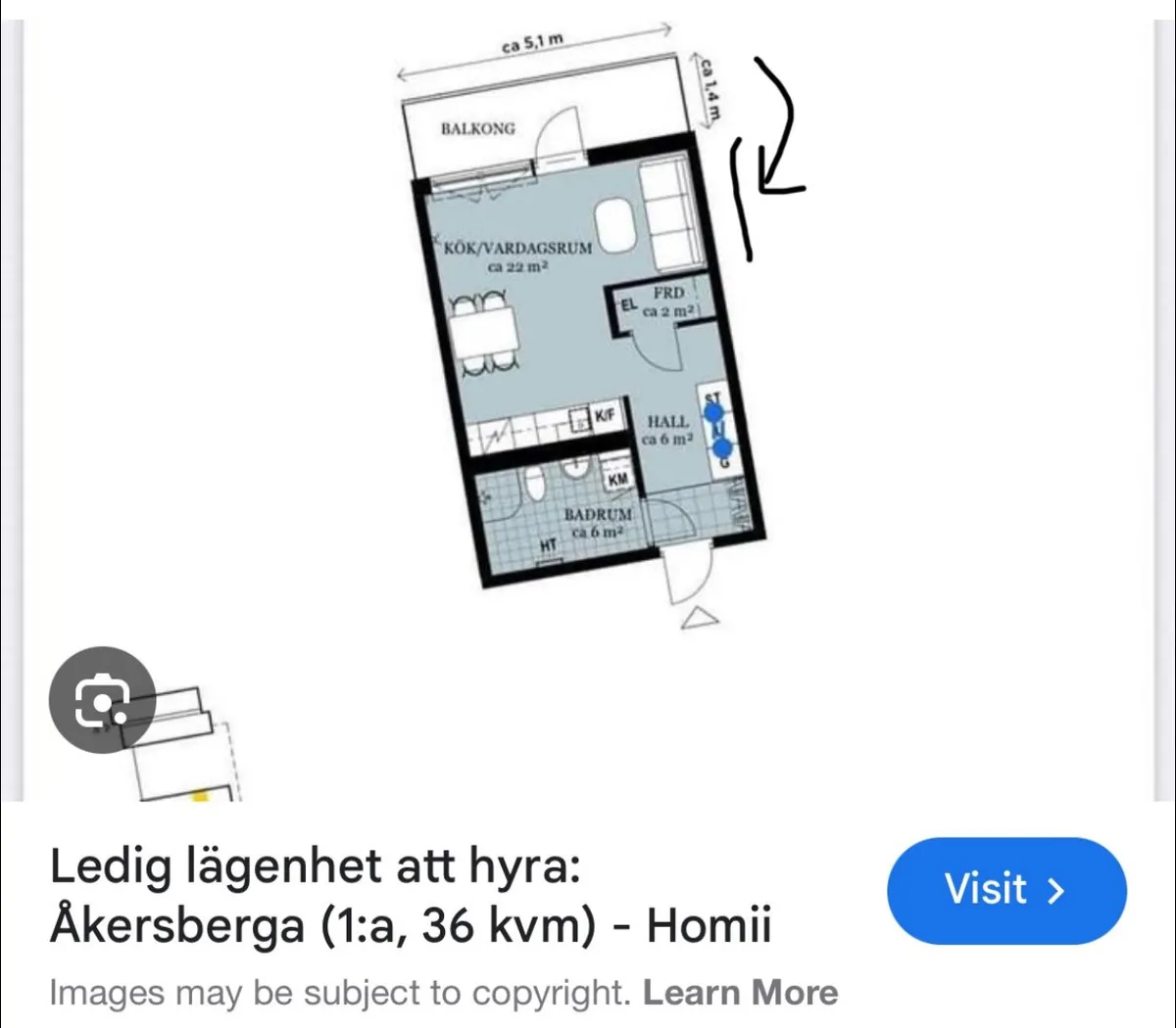 Hyreslägenhet på Åkersberga i akersberga