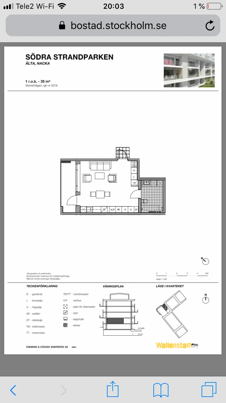 Hyreslägenhet på Älta i alta